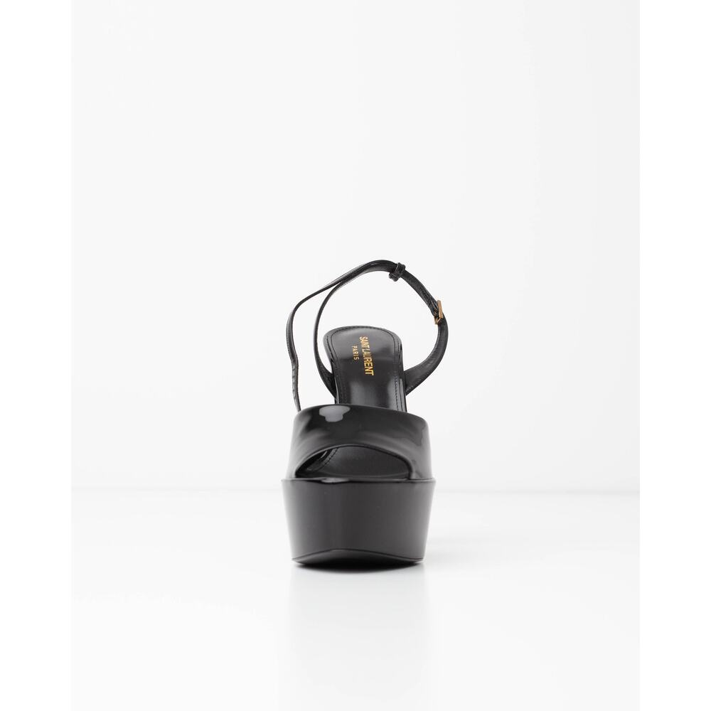 Saint Laurent Jodie patent-leather platform sandals in Black Size 39 - Picture 3 of 9